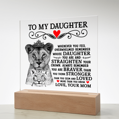 To My Daughter Lion Crown – Acrylic Square